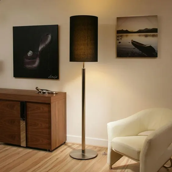 طراح مدرن چراغ طبقه / لامپ های بزرگ سایه سیاه و سفید New Galla