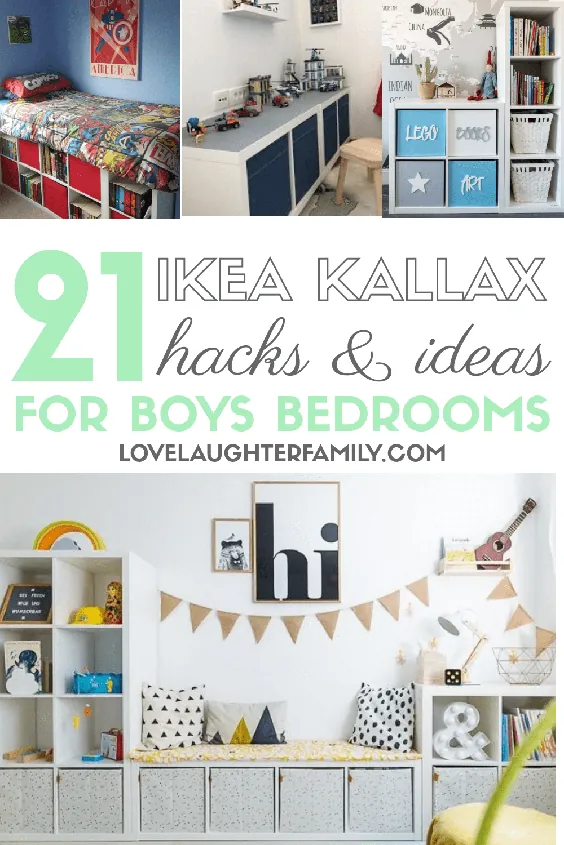ایده ها و هک های شیک Ikea Kallax برای اتاق خواب پسران - خانواده خنده عشق