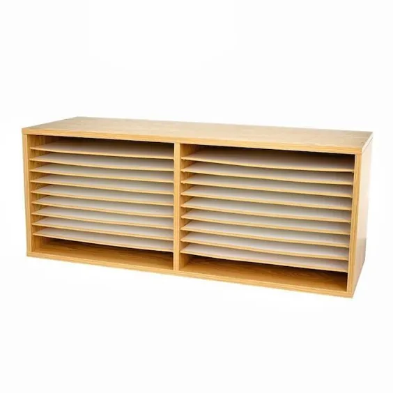 AdirOffice AdirOffice Medium Oak Wood 16 قفسه های فوق العاده گسترده سازنده کاغذ ساخت و ساز Lowes.com