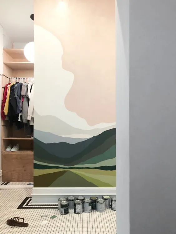 حمام آشکار + نقاشی دیواری با شماره توسط رنگ
