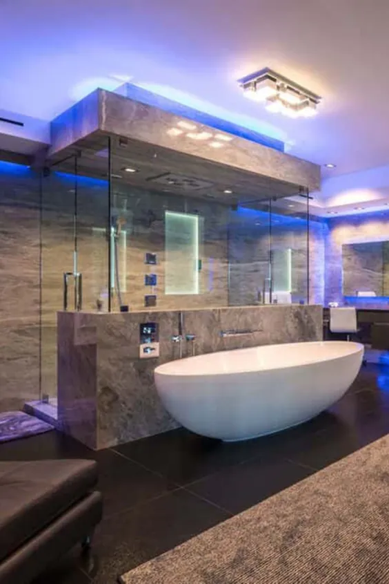 طراحی داخلی حمام مستر لوکس در یک میدان عالی 31،000 مربع.  Ft.  عمارت لس آنجلس