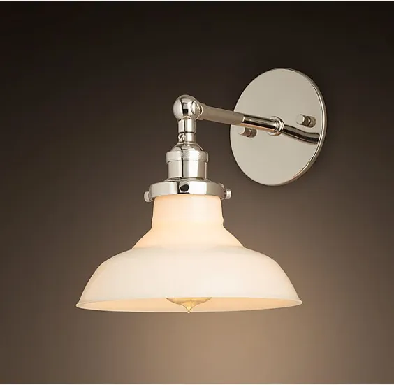 20th C. Fonment Milk Glass Barn Sconce