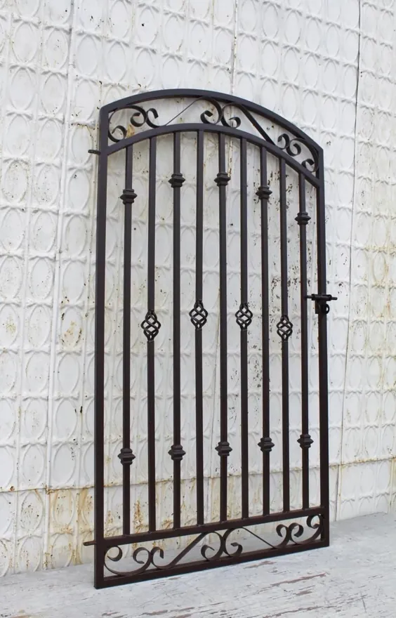دروازه ورودی فلزی بزرگ - سبک آنتیک سفارشی 36 "w x 60" t Donovan فرفورژه دروازه - ورودی باغ و حیاط