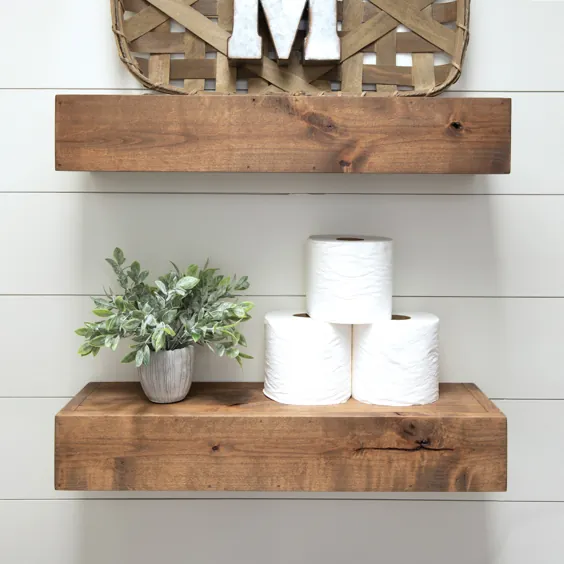 Drakestone Designs Farmhouse Floating Shelf، 24 inch - Walnut Finish (مجموعه 2) - Walmart.com