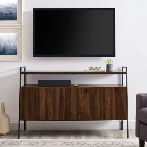 پایه تلویزیون مدرن 4 درب شیک Angled Frame برای تلویزیون های تا 58 اینچ - Saracina Home