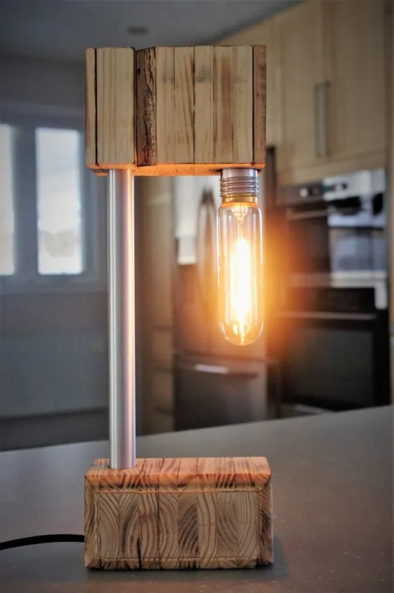 چراغ میز کار چوبی بازیافتی - چراغ های iD
