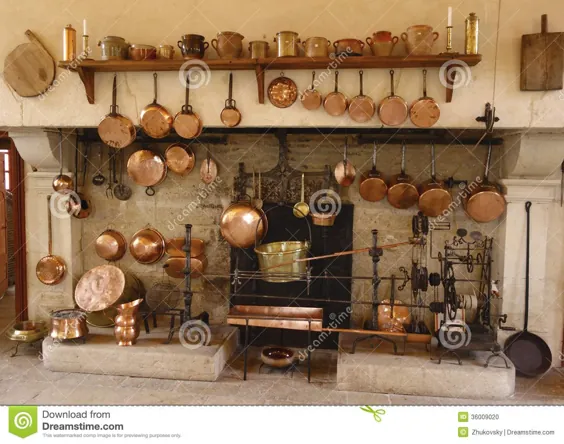 آشپزخانه باستانی در کارخانه نوشیدنی سازی Chateau De Pommard.  تصویر Stock - تصویر گوشتخوار ، عتیقه: 36009019