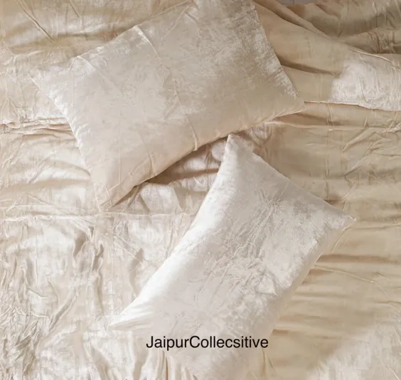 Ivory Velvet Duvet Cover Comforter Cover Full UO ملافه |  اتسی