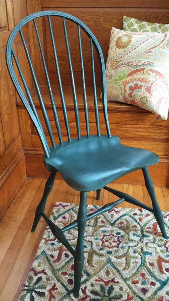 صندلی Windsor Back Hoop Backed با رنگ شیر زیبا |  اتسی