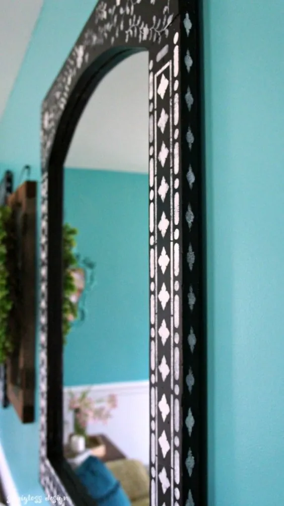 Boho Inspired Mirror Makeover با یک شابلون خاتم