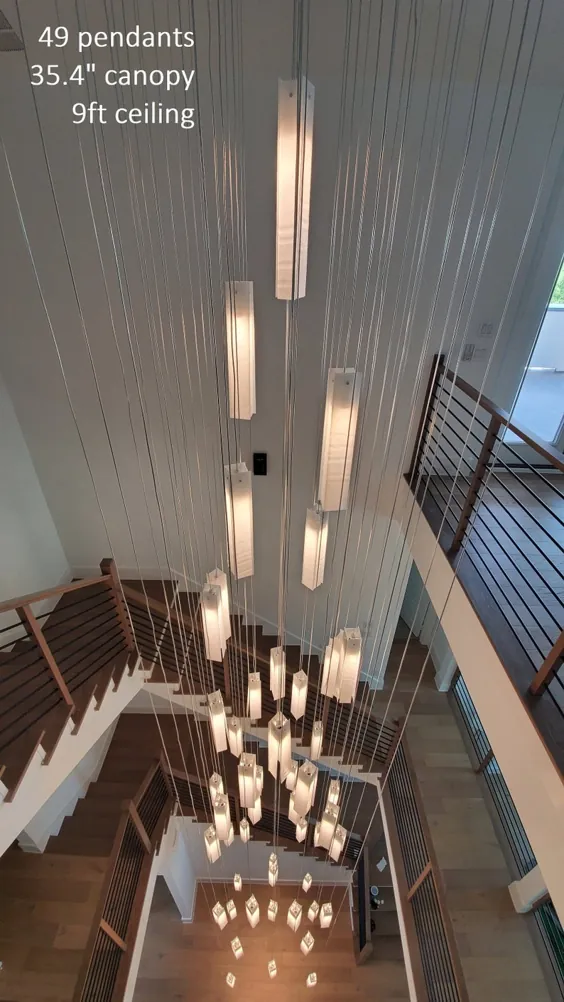 روشنایی لوستر راه پله برای دکوراسیون منزل مدرن.  |  اتسی