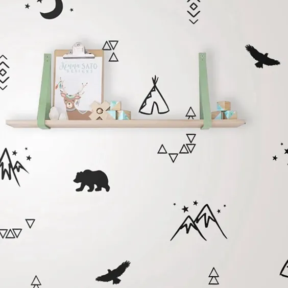 عکس کوچک دیوار کاوشگر نوردیک برای اتاق پسر بچه کوه وحشی خرس T