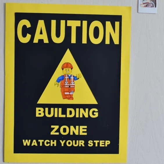 احتیاط ساختمان منطقه علامت اتاق LEGO