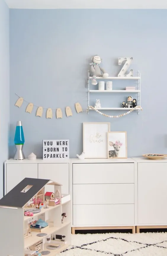 Kinderzimmer für Mädchen in hellblau - روح از طراحی پیروی می کند