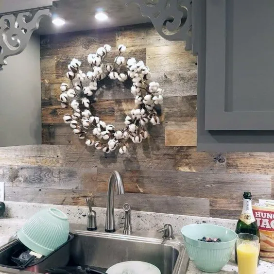 60 ایده برتر Backsplash چوب - طراحی دیوارهای آشپزخانه چوبی