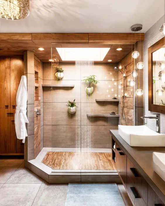 طراحی داخلی بیوفیل و پایدار · 6 مرحله برای طراحی حمام طبیعی آرامش بخش · DforDesign