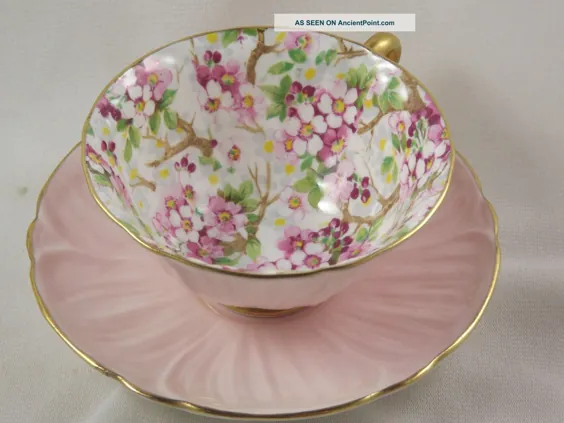 فنجان چای و بشقاب شللی Maytime Blossom Chintz Pink Oleander