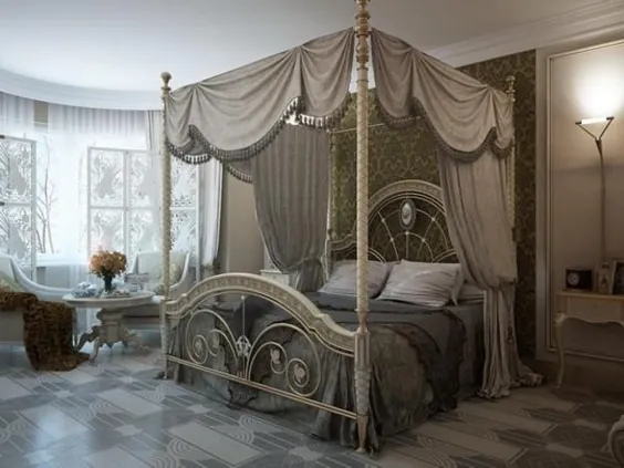 22 ایده کلاسیک دکوراسیون فرانسوی برای اتاق خواب های مدرن زیبا به سبک پرنعمت