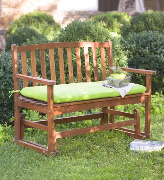 گلایدر صندلی عشق اکالیپتوس چوبی، مجموعه مبلمان فضای باز لنکستر