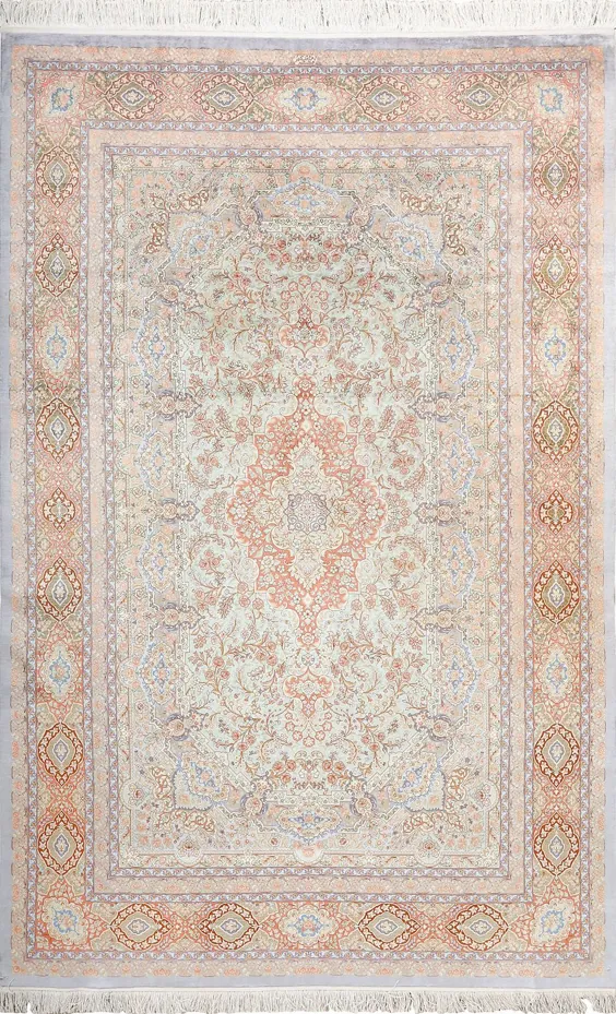 فرش فوق العاده زیبا و ابریشمی Vintage Qum Persian 51052 توسط Nazmiyal
