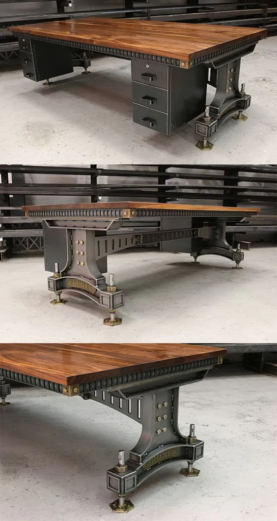 میز برونل |  میز صنعتی دست ساز انگلستان |  فولاد پرنعمت