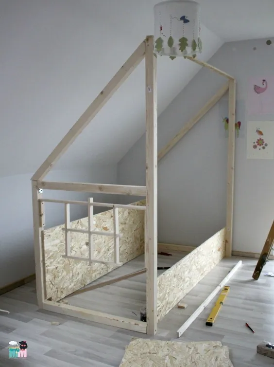 DIY - یک تخت خانه در مهد کودک - #chellisrainbowroom - Metterschling و Mole
