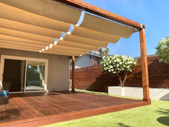 پوشش تعویض سایبان جمع شونده TANG Slide on Wire Canopy for Pergola Terrace Deck Patio ایوان کافه رستوران 'Beige 3'X10'
