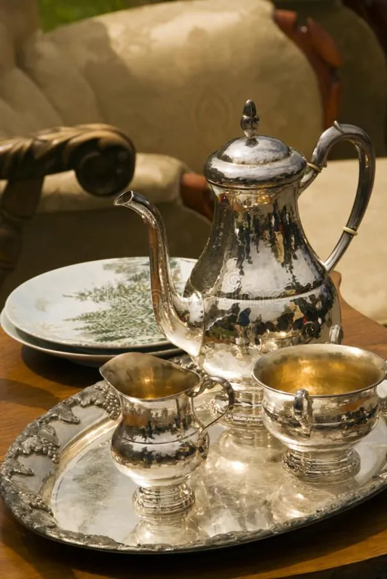 مجموعه سهام چای قدیمی  تصویر دست ، برنز ، صفحه - 14030067