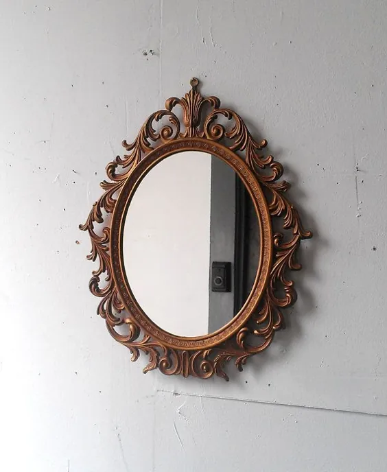آینه پرنعمت در قاب بیضی طلای برنز طلایی 16 در 12 اینچ |  اتسی