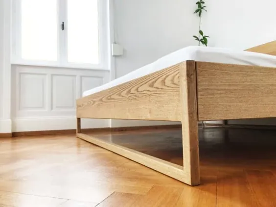تختخواب خالص خاکستر - Massivholzbett aus Esche - N51E12 - طراحی و ساخت