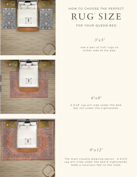 چگونه می توان سایز مناسب فرش را برای تختخواب ملکه خود انتخاب کرد