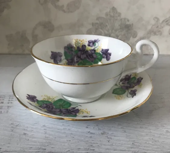 ست Vintage Royal Grafton English Cup and Saucer، Cup Flower Tea Cup، ساخت انگلیس