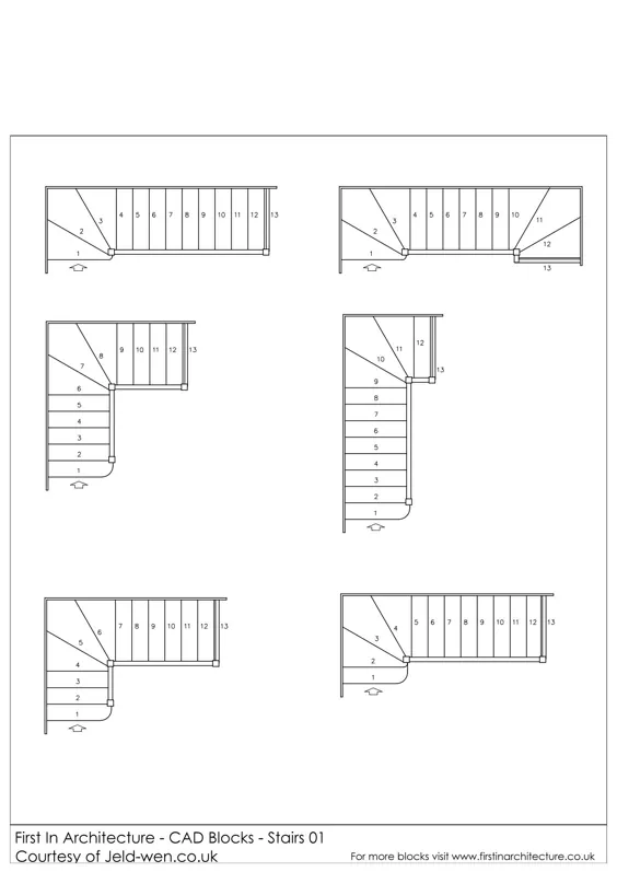 بلوک CAD رایگان - پله ها