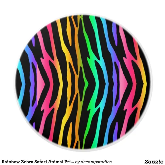 دستگیره سرامیکی چاپ حیوانات Rainbow Zebra Safari |  Zazzle.com