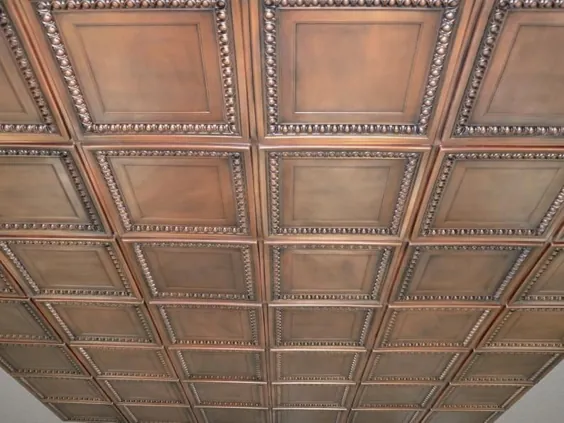کاشی های سقفی تزئینی قلع مصنوعی در بسته آنتیک مس 10.  |  اتسی