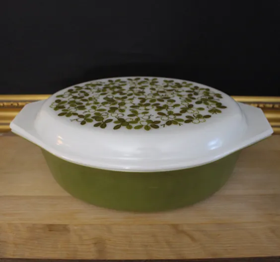 Vintage Pyrex Green Pyrex Pyrex Verde 2 1/2 کوارت تابه | اتسی