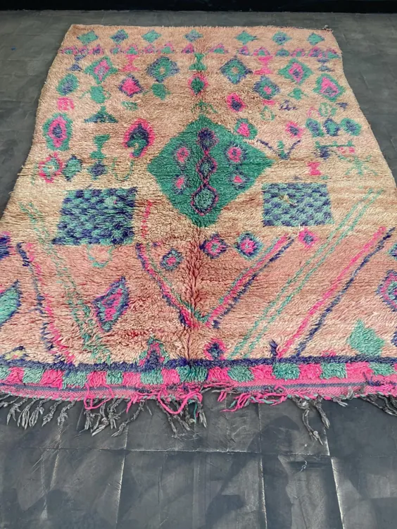 فرش پشمی فرش فرش rugboujaad شگفت انگیز پرنعمت مراکش |  اتسی