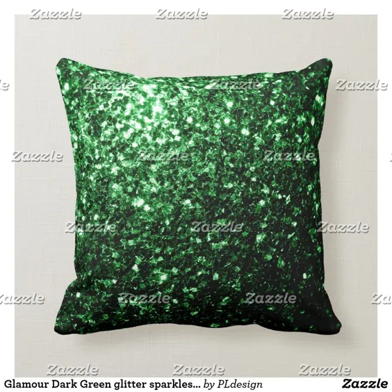 زرق و برق Glamour Green Dark Glitteres PLdesign Throw Pillow |  Zazzle.com
