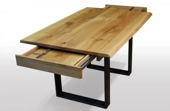 Baumtisch ausziehbar Eiche - Breite 100 سانتی متر / Länge wählbar