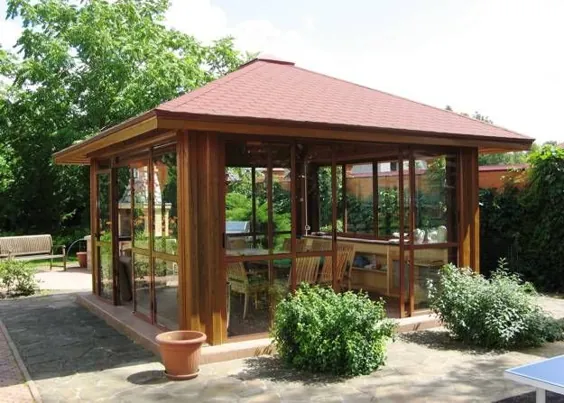 22 ایده زیبا برای طراحی باغ ، آلاچیق های چوبی و Gazebos برای بهبود طرح های حیاط خلوت