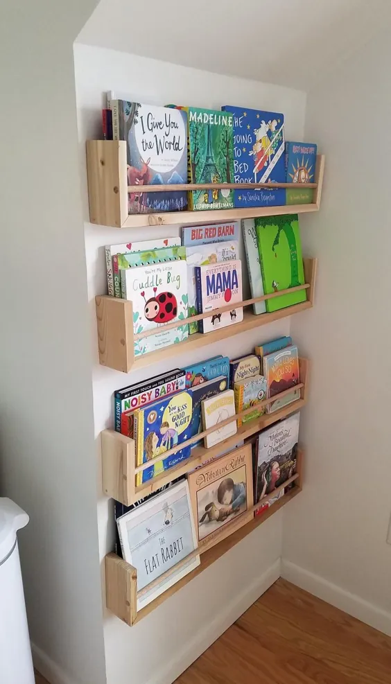 قفسه کتاب کودک Nedery Sedar Natural (اندازه سفارشی موجود) قفسه فضای کوچک ، نجاری