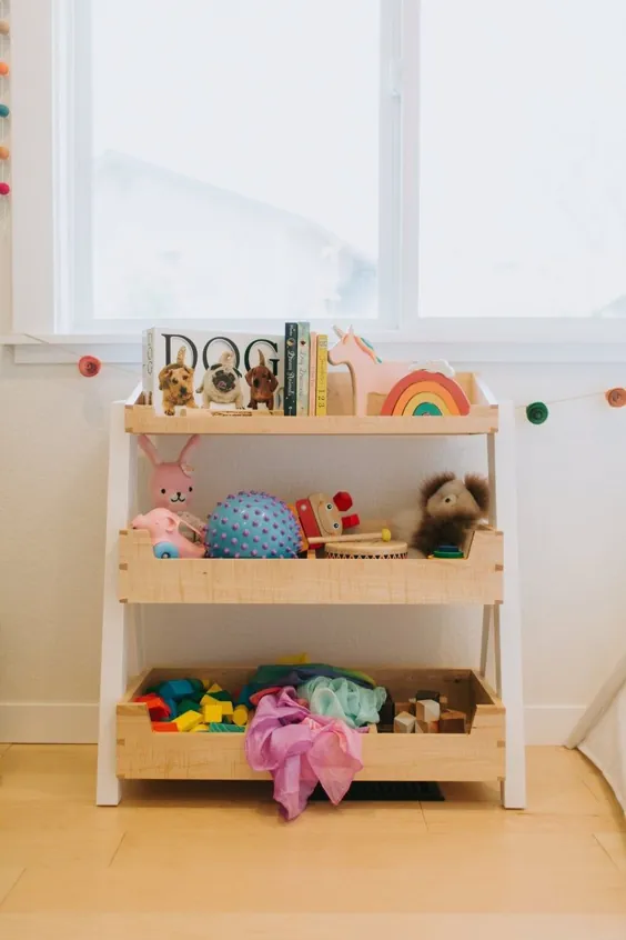محل نگهداری اسباب بازی کودکان - قفسه کتاب مدرن اواسط قرن