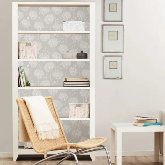 رول کاغذ دیواری لایه بردار و استیک NuWallpaper Dandelion Grey (پوشش 30.75 متر مربع) - NU1651 - انبار خانه