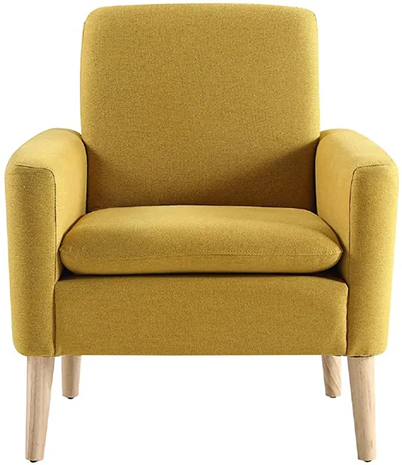 صندلی پارچه ای مدرن لهجه ای مبل راحتی یک نفره صندلی بازوی روفرشی راحت مبلمان اتاق نشیمن خردل زرد