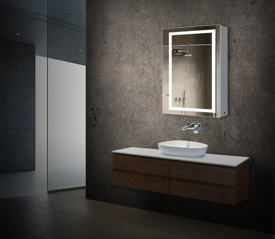 کابینت آینه حمام روشن LED - آینه غرور دو طرفه با کلید روشن / خاموش - 24 X 36 اینچ