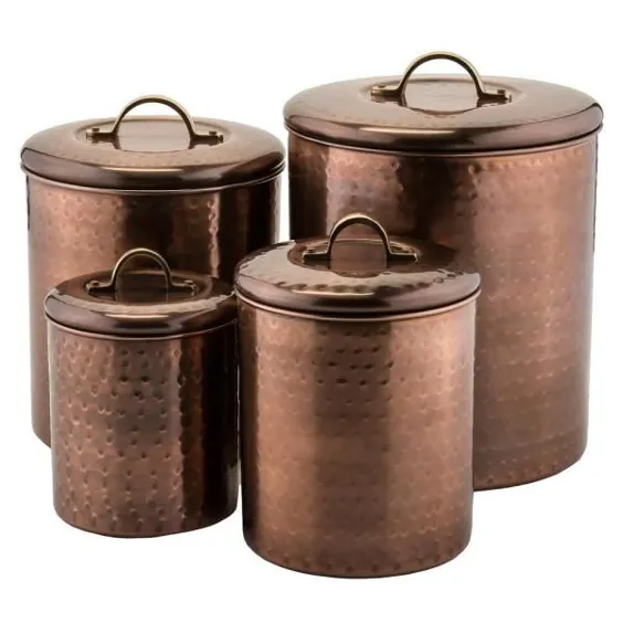 گلدان قدیمی 4 تکه Hammered Antique Copper Copper Set-1843 - The Home Depot