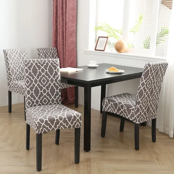 روکش های صندلی مخصوص ناهار خوری الاستیک روکش های محافظ صندلی شیشه ای دکوراسیون منزل آشپزخانه