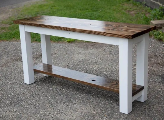 میز مبل 48 اینچی | میز مبل جامع چوبی جامد | میز ورودی | میز بوفه | ساخته شده به منظور سفارش | ساخت آمریکا