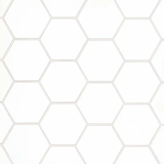 کاشی دیواری شش ضلعی تخت Hedron 4 "x 5" در سفید مات (5.38 SqFt / Ctn) - Walmart.com