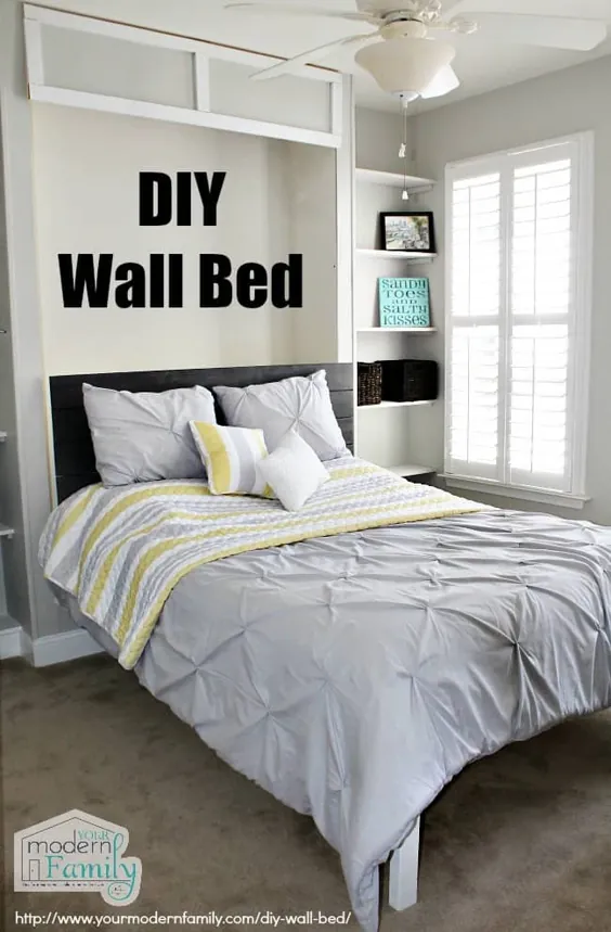 تختخواب DIY مورفی با قیمت کمتر از 150 دلار (ساخته شده در یک روز!)